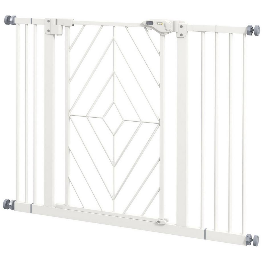 Northio  Portail D'Escalier Pour Chiens Porte Automatique Barrière Sans Perçage 74-100Cm Blanc 