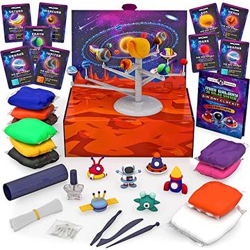 Ensemble de pâte à modeler Mini Galaxy 3D Solar System, 10 sacs de pâte à modeler auto-séchant pour que les enfants puissent fabriquer eux-mêmes un système solaire en mouvement