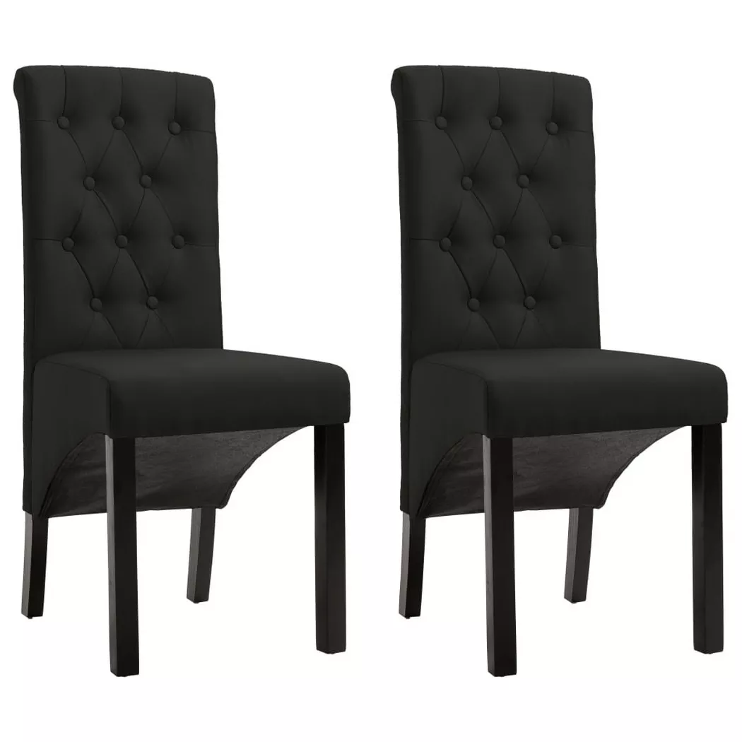 Vidaxl - Chaises à manger lot de 2 noir tissu