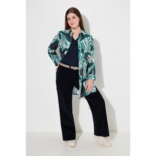 Ulla Popken  Pantalon Mary en velours côtelé de coton bio, jambe large et taille élastique 