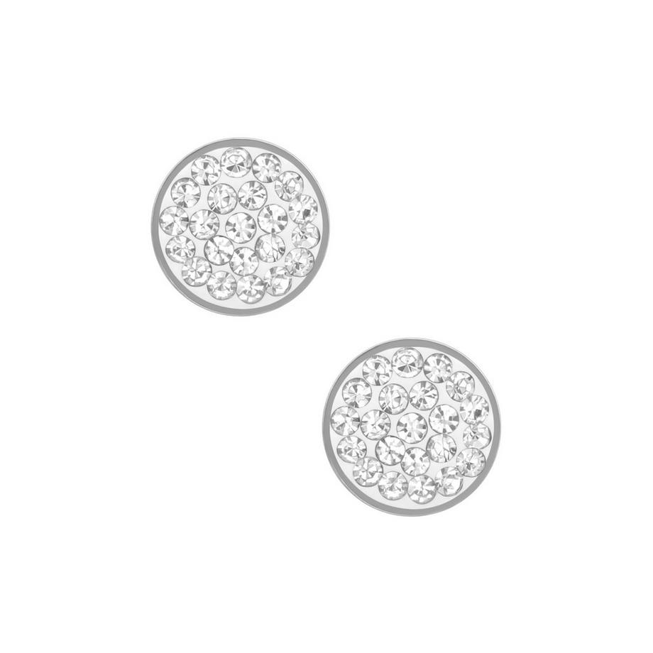 Maxte  Ohrstecker Rund  aus Hochglanzpoliertem Chirurgenstahl mit Kristall 