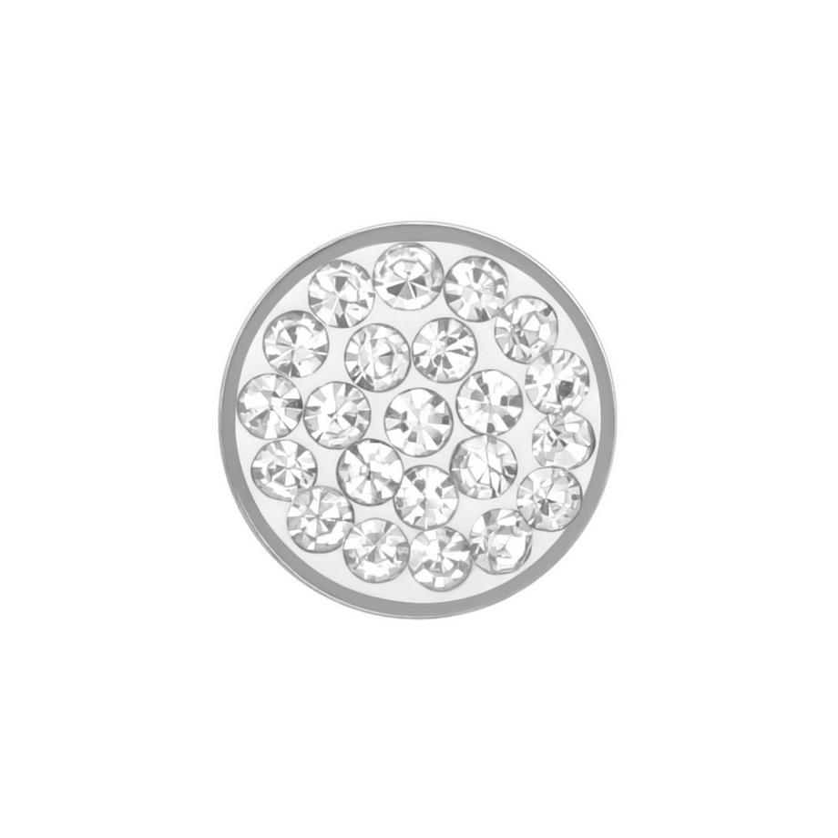 Maxte  Ohrstecker Rund  aus Hochglanzpoliertem Chirurgenstahl mit Kristall 