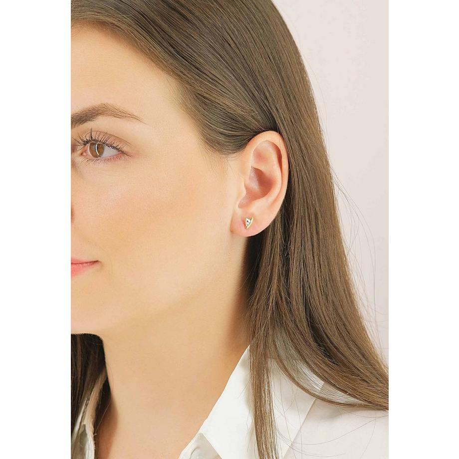 MUAU Schmuck  Ohrstecker Bicolor Gelb-/Weissgold 750 Diamant 0.06ct. 7x5mm 