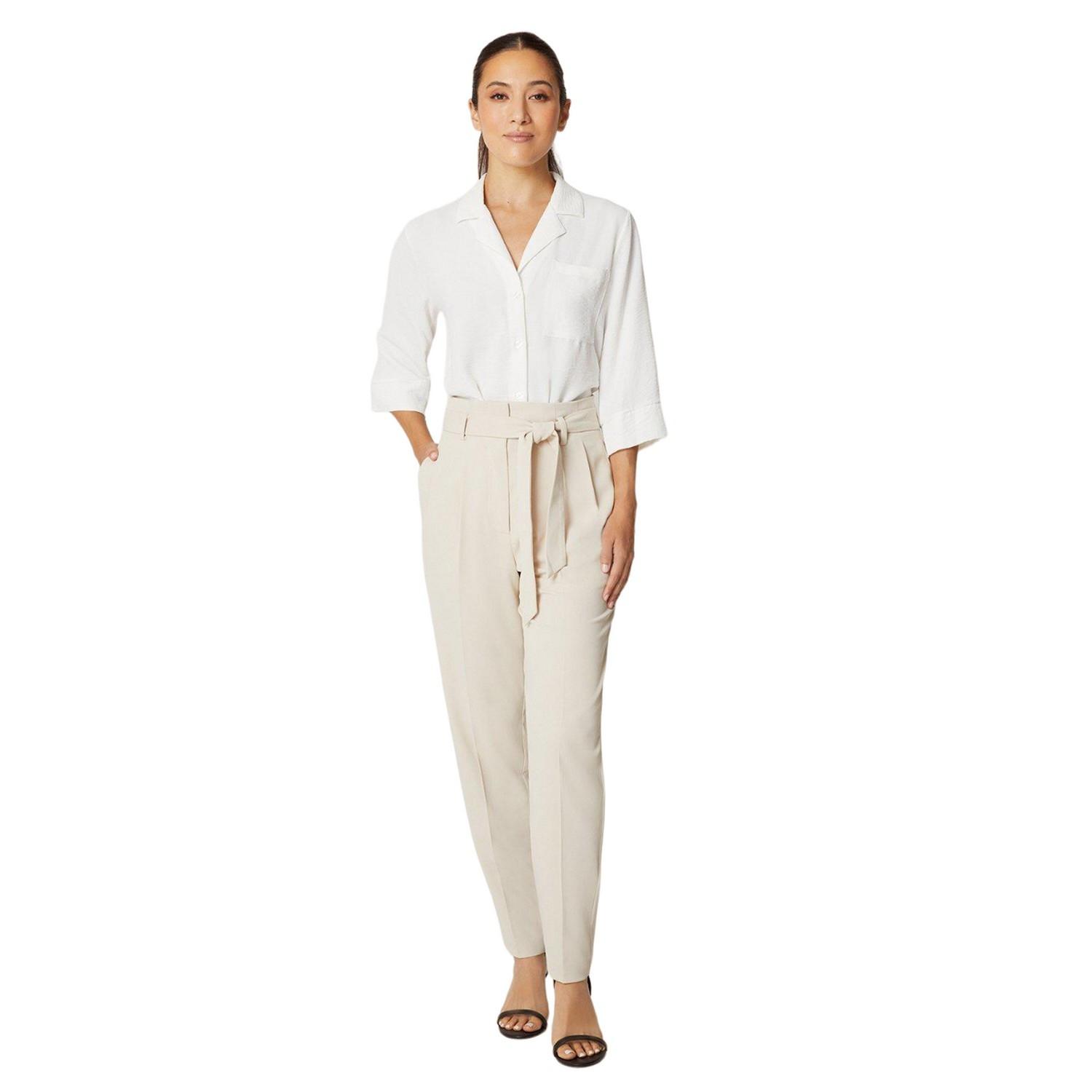 Principles Pantaloni Vita Alta Vestibilità Affusolata con Cintura da Annodare  