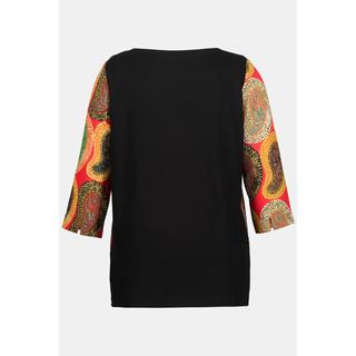 Ulla Popken  Blusa classica con Paisley, scollo a girocollo e maniche a 3/4 