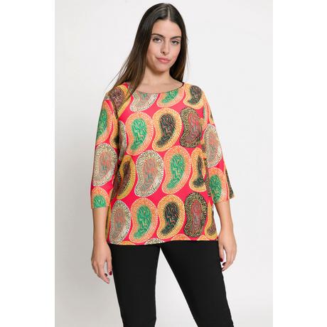 Ulla Popken  Blusa classica con Paisley, scollo a girocollo e maniche a 3/4 