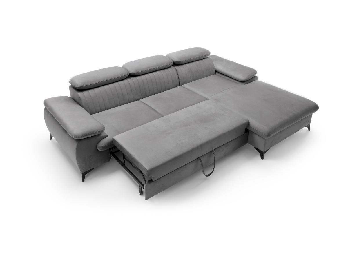 PASCAL MORABITO Divano letto in Velluto Grigio - Angolo a destra - SAMARA di Pascal Morabito  