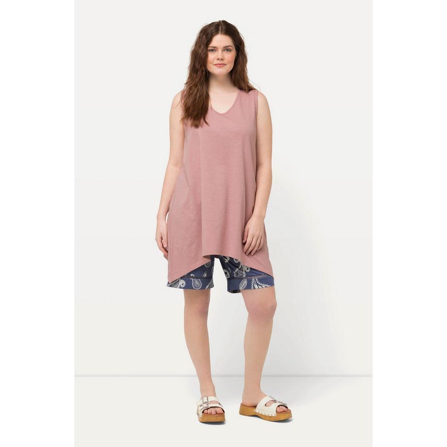 Ulla Popken Débardeur long Base en Pointe Silhouette A Décolleté V Coton Bio  