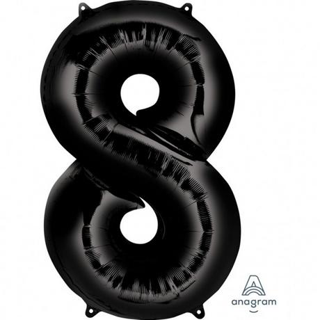 Anagram  Schwarzer Folienballon Nummer 8 