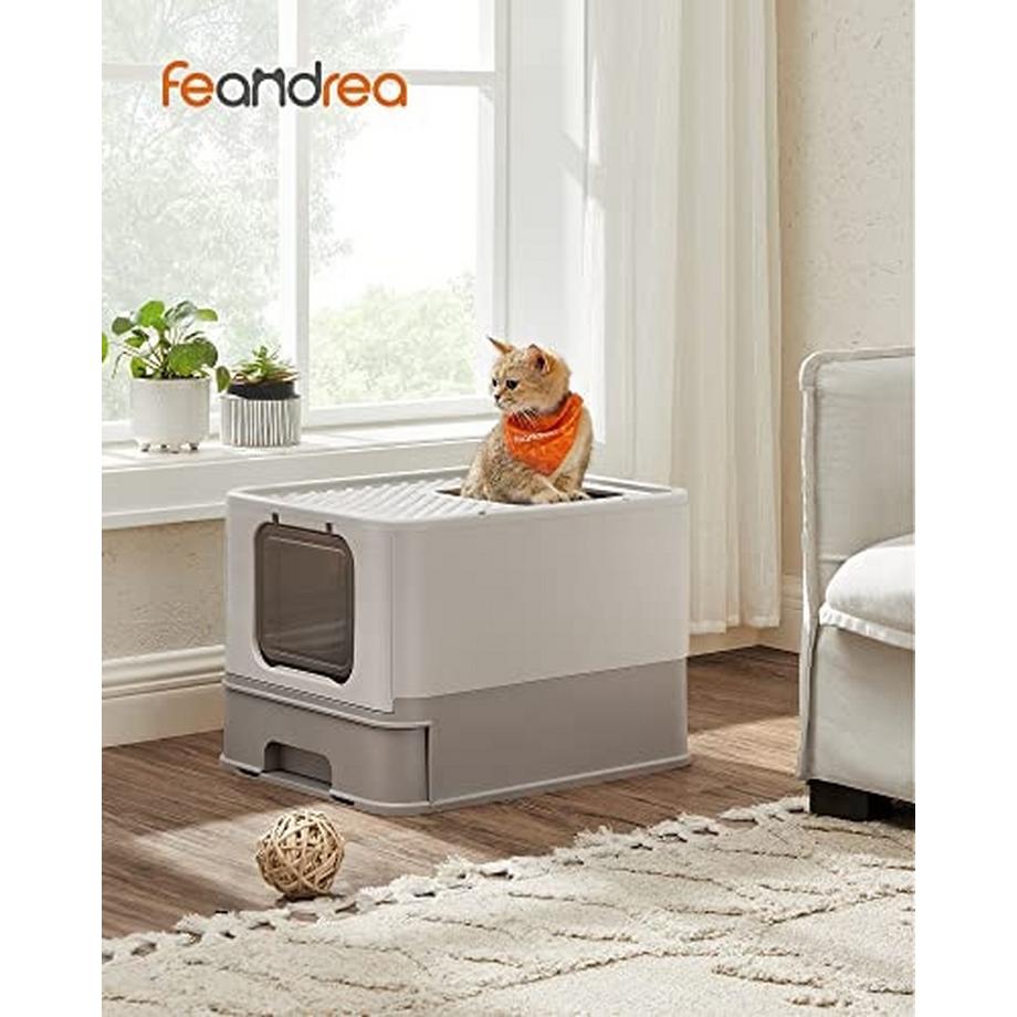 Pricenet  Lettiera per gatti facile da pulire con cassetto estraibile e parte superiore con griglia 