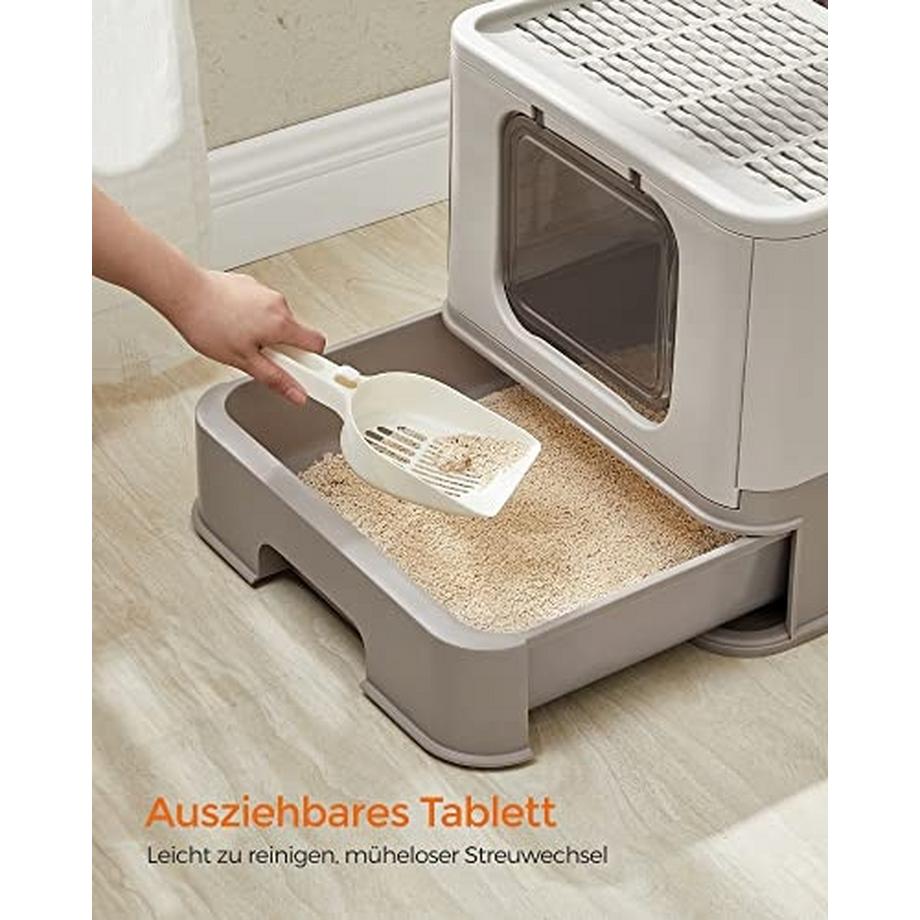 Pricenet  Lettiera per gatti facile da pulire con cassetto estraibile e parte superiore con griglia 