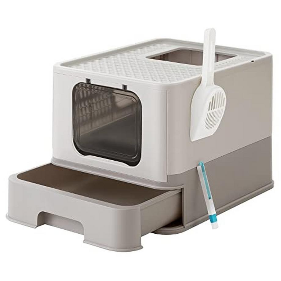 Pricenet  Lettiera per gatti facile da pulire con cassetto estraibile e parte superiore con griglia 
