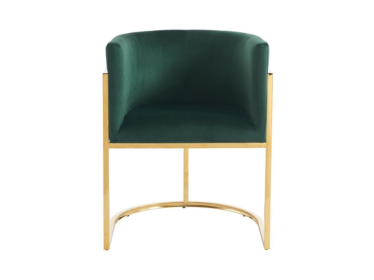 PASCAL MORABITO Lot de 2 chaises avec accoudoirs - Velours et acier inoxydable - Vert et doré - PERIA de Pascal MORABITO  