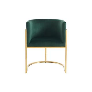 PASCAL MORABITO Lot de 2 chaises avec accoudoirs - Velours et acier inoxydable - Vert et doré - PERIA de Pascal MORABITO  