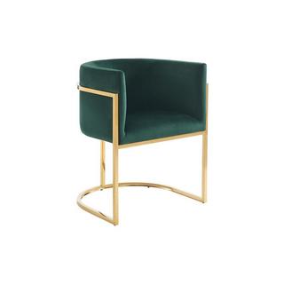 PASCAL MORABITO Lot de 2 chaises avec accoudoirs - Velours et acier inoxydable - Vert et doré - PERIA de Pascal MORABITO  