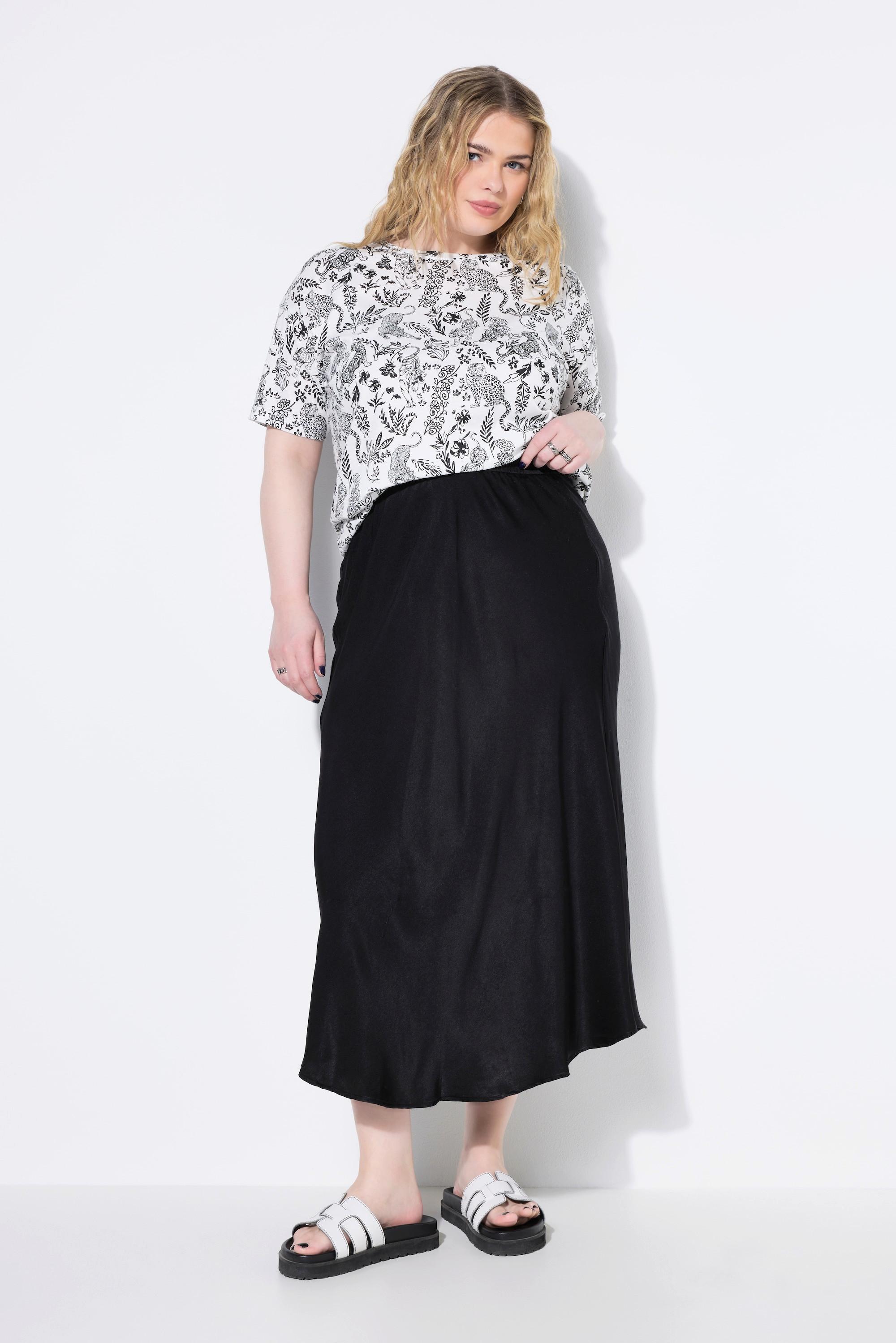 Studio Untold Midi A-Linie Schimmernder Satinrock  