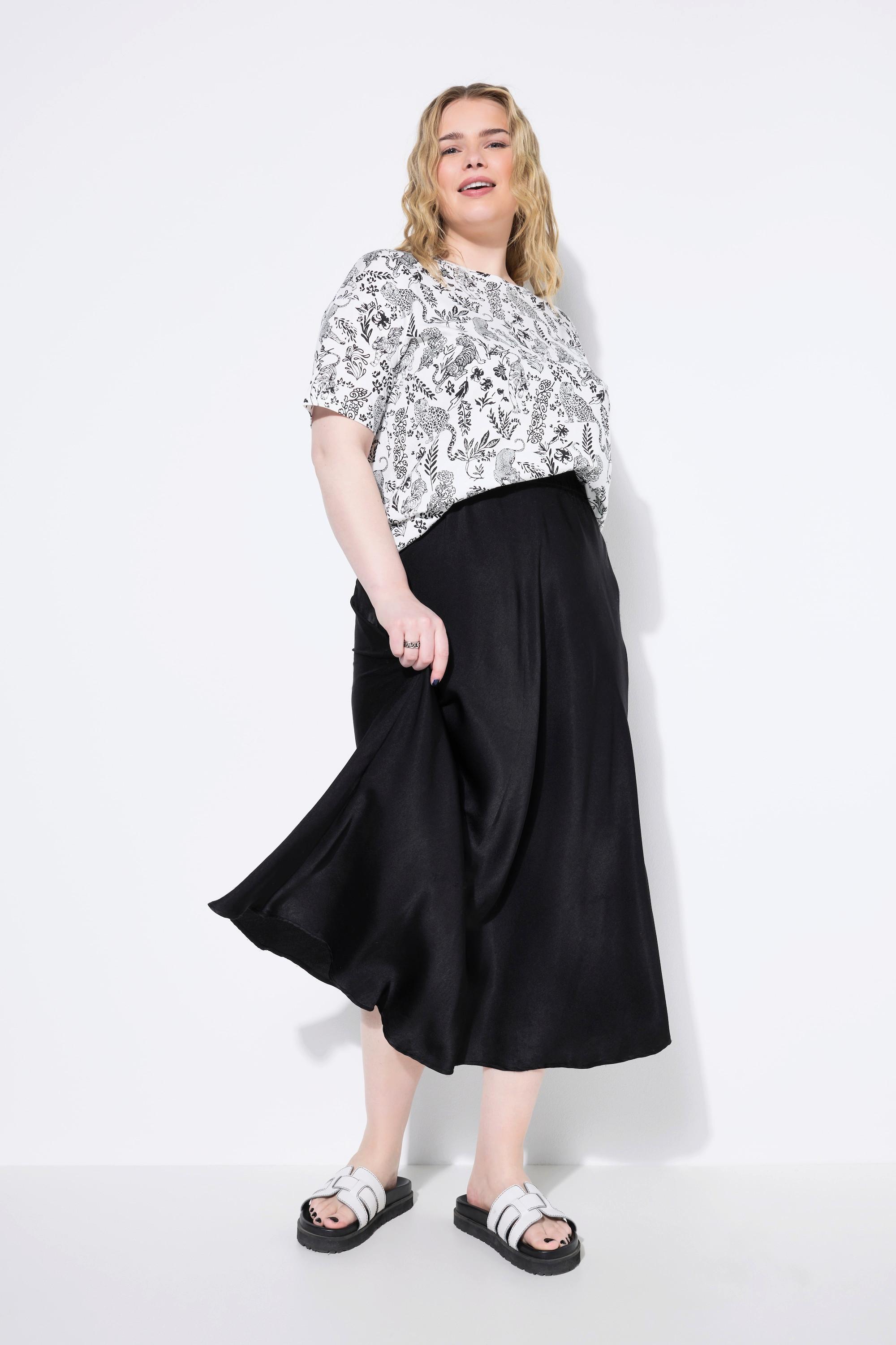 Studio Untold Midi A-Linie Schimmernder Satinrock  