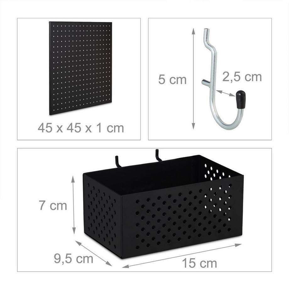 Northix Parete portautensili con accessori  