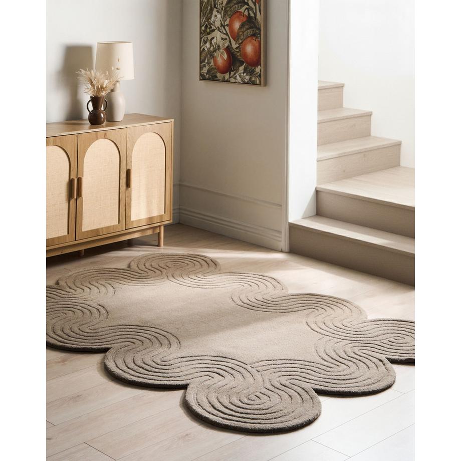 Beliani Tapis en Laine Minimaliste MALVAN  