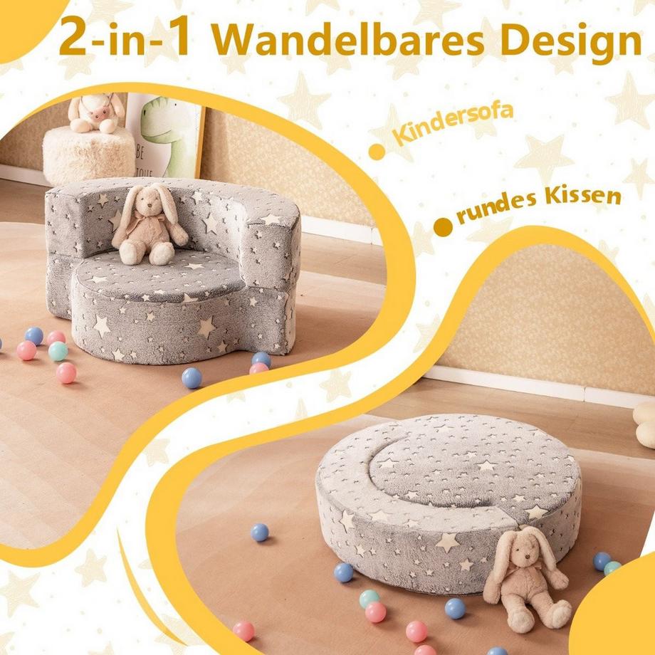 Northix 2-in-1-Kindersofa – Leuchtet im Dunkeln  