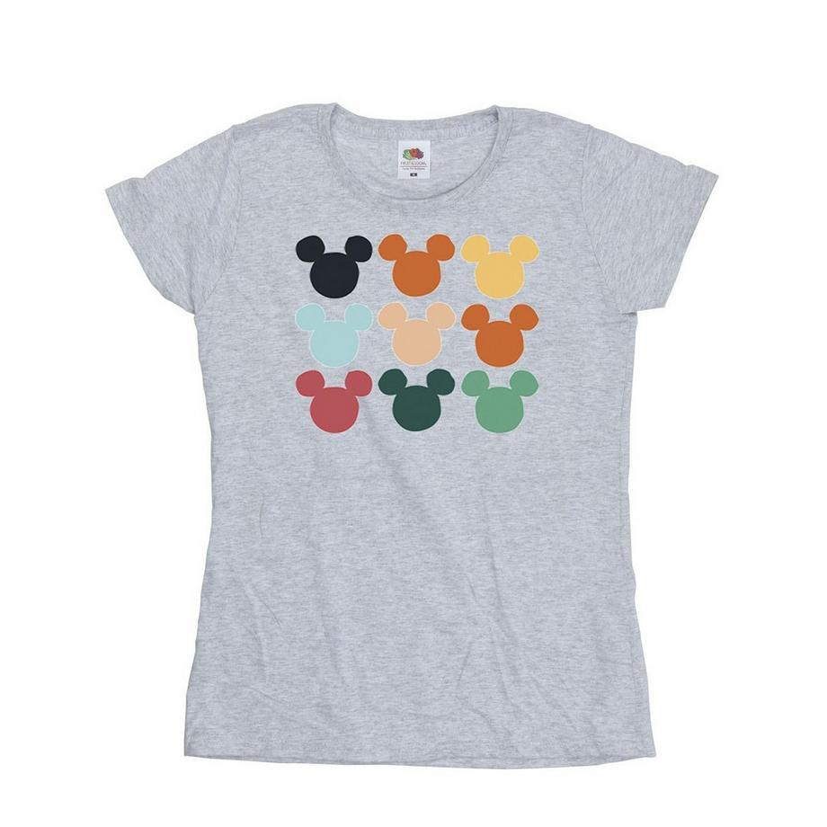 Disney Mickey Mouse Teste Quadrato Stampa T-Shirt  