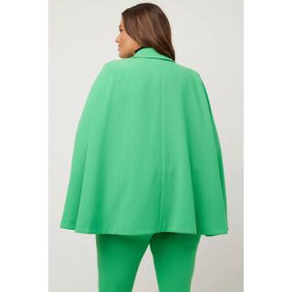 Ulla Popken  Blazer et cape, ligne en A, col à revers, deux rangées de boutons. 