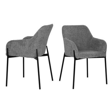 Chaise avec accoudoirs Savona grise (set de 2)