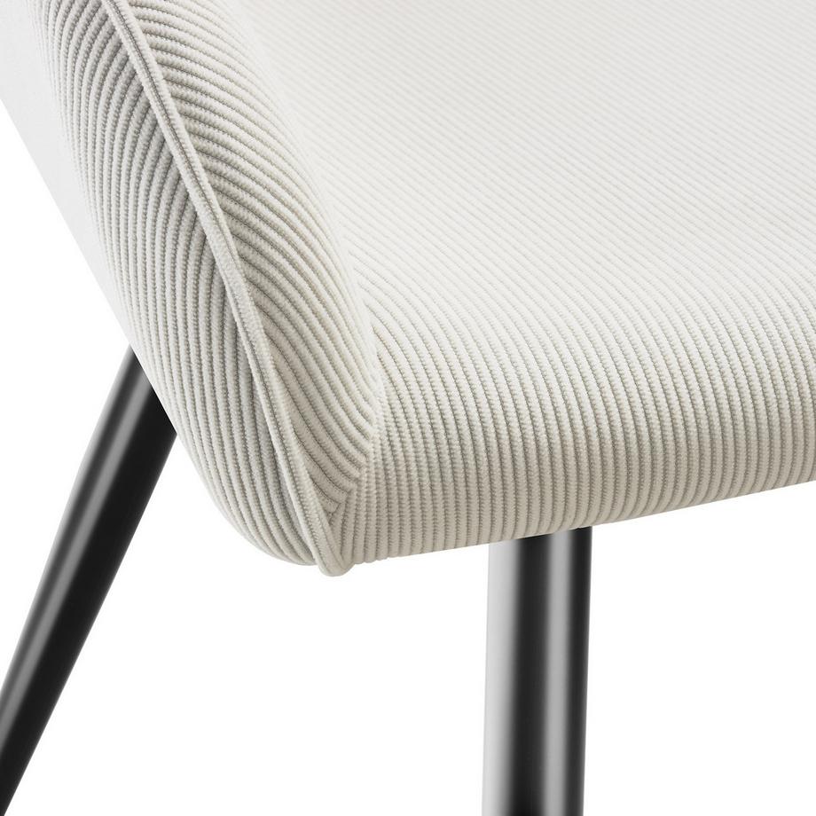 Tectake Chaise de salle à manger MARILYN rembourrée en velours côtelé  