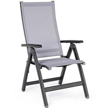 mutoni Fauteuil de jardin pliant Cruise anthracite GK52  