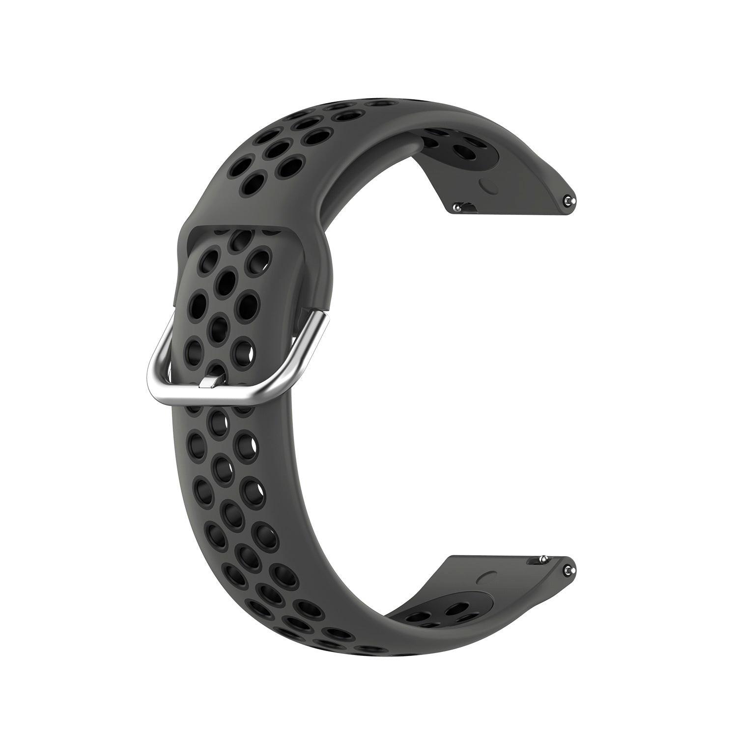 Cover-Discount  Bracelet sport en silicone 20mm troué noir 