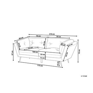 Beliani 3 Sitzer Sofa aus Samtstoff Retro LENVIK  