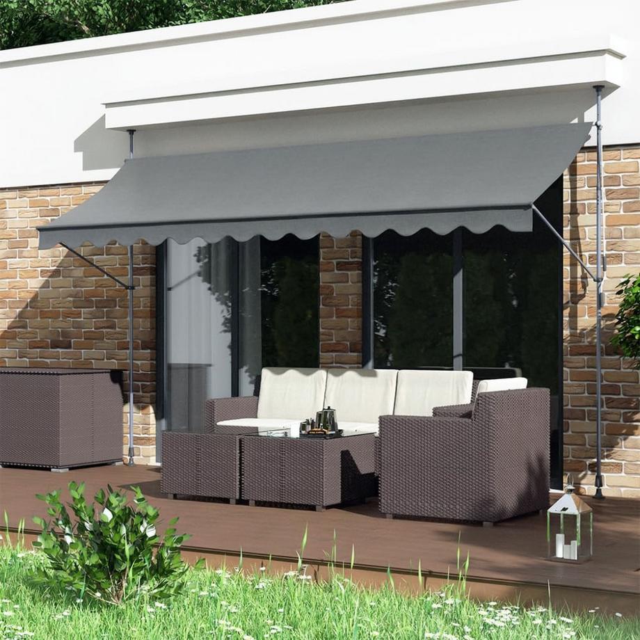 Northix Parasol de balcon étanche et réglable en hauteur avec manivelle  