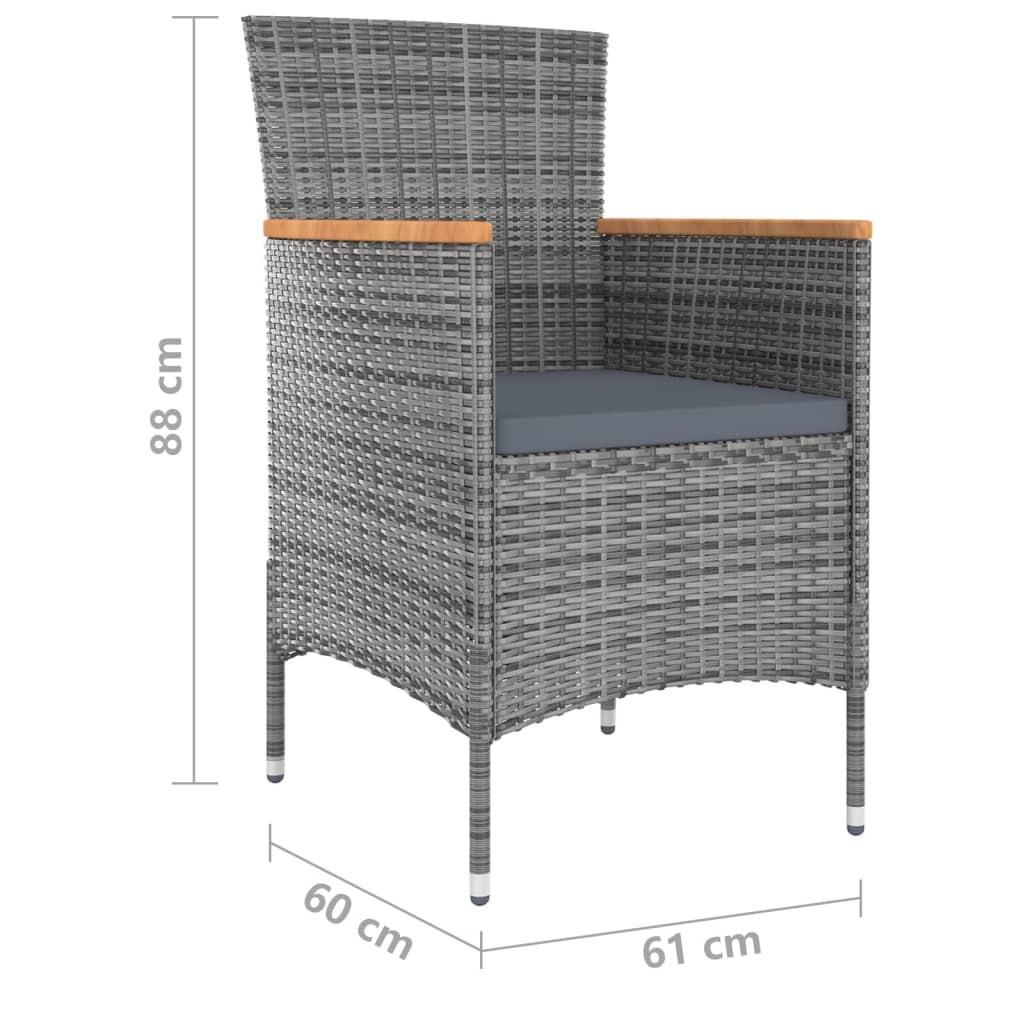 VidaXL Ensemble de salle à manger de jardin rotin synthétique  