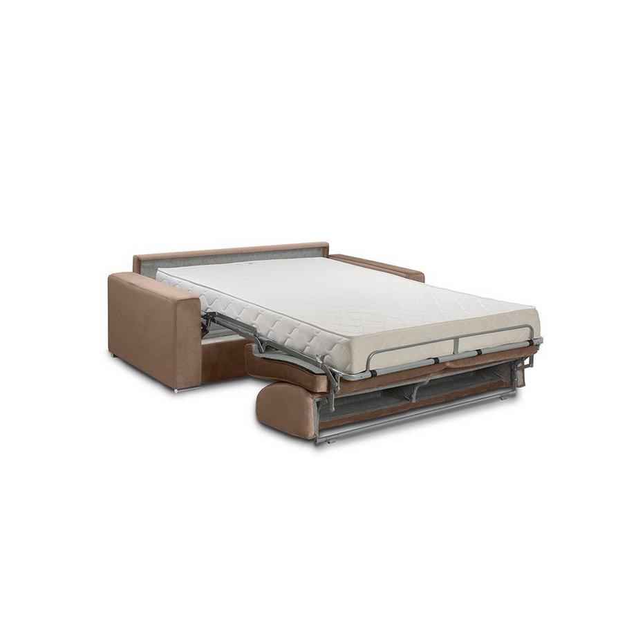 Vente-unique Schlafsofa 3Sitzer Samt CALITO Liegefläche 1 Matratzen  