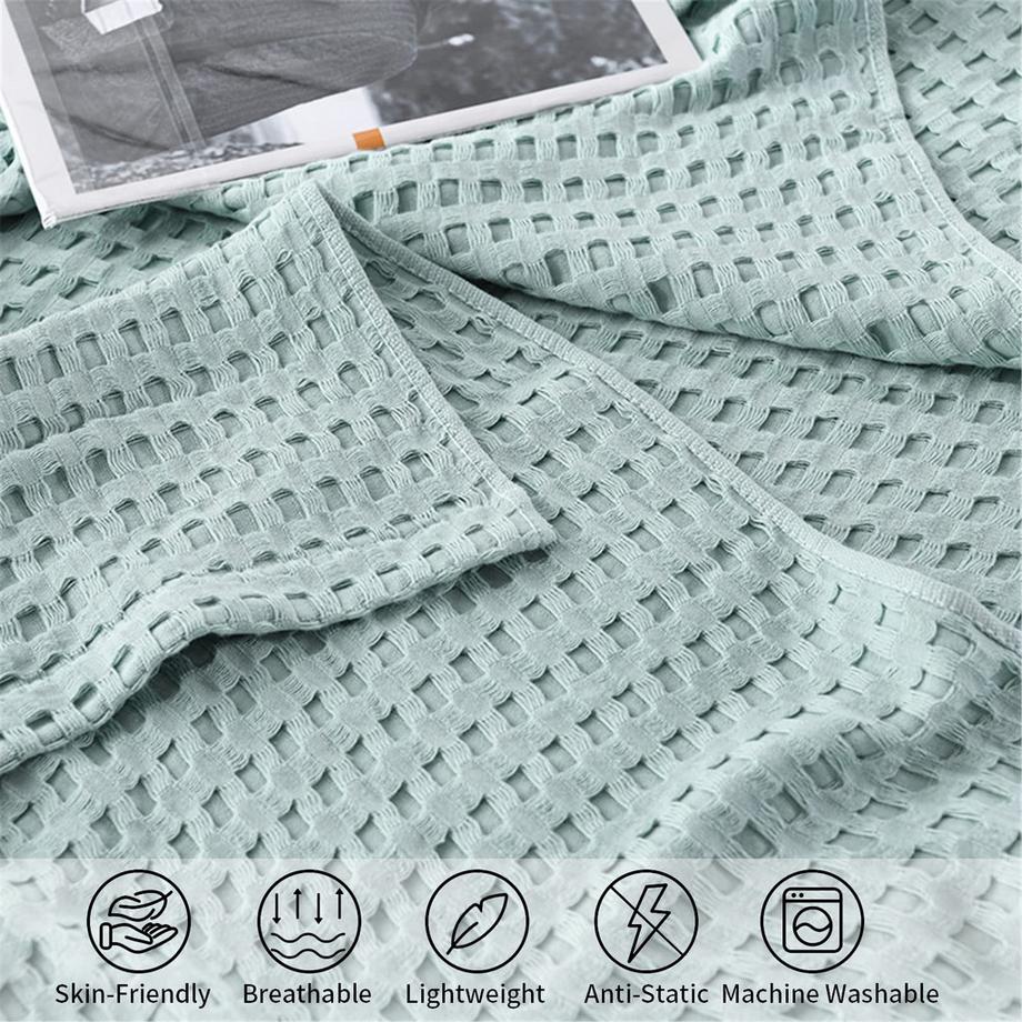 Alopini Baumwolle Waffelpiqué Kuscheldecke  