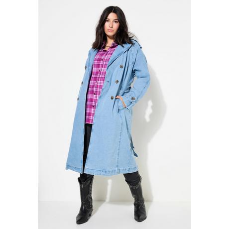 Studio Untold  Trench di jeans dal taglio svasato con revers e cintura 