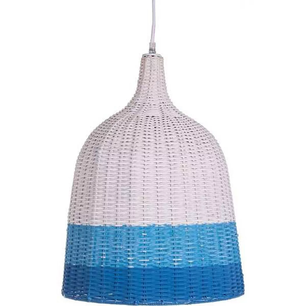 mutoni – Hängeleuchte Sky Rattan Blau Hell, One Size,