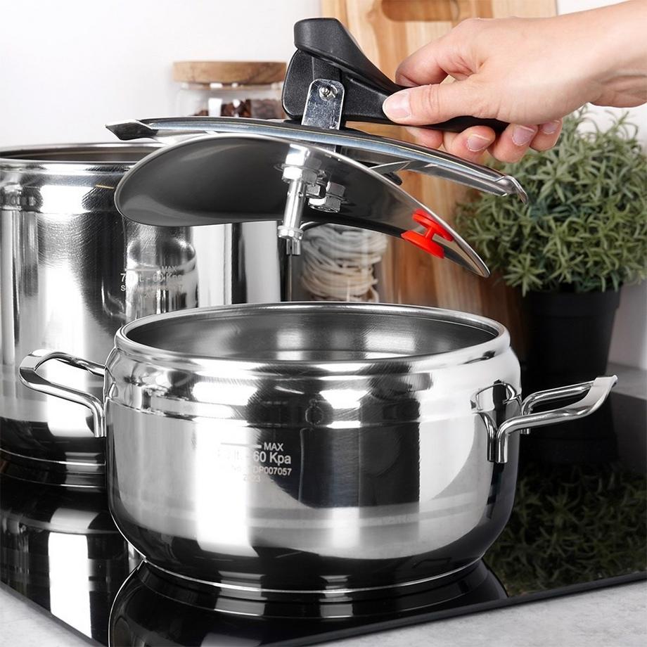 Orion  Lot de 2 autocuiseurs : 4 & 7L, inox, soupapes de sécurité 