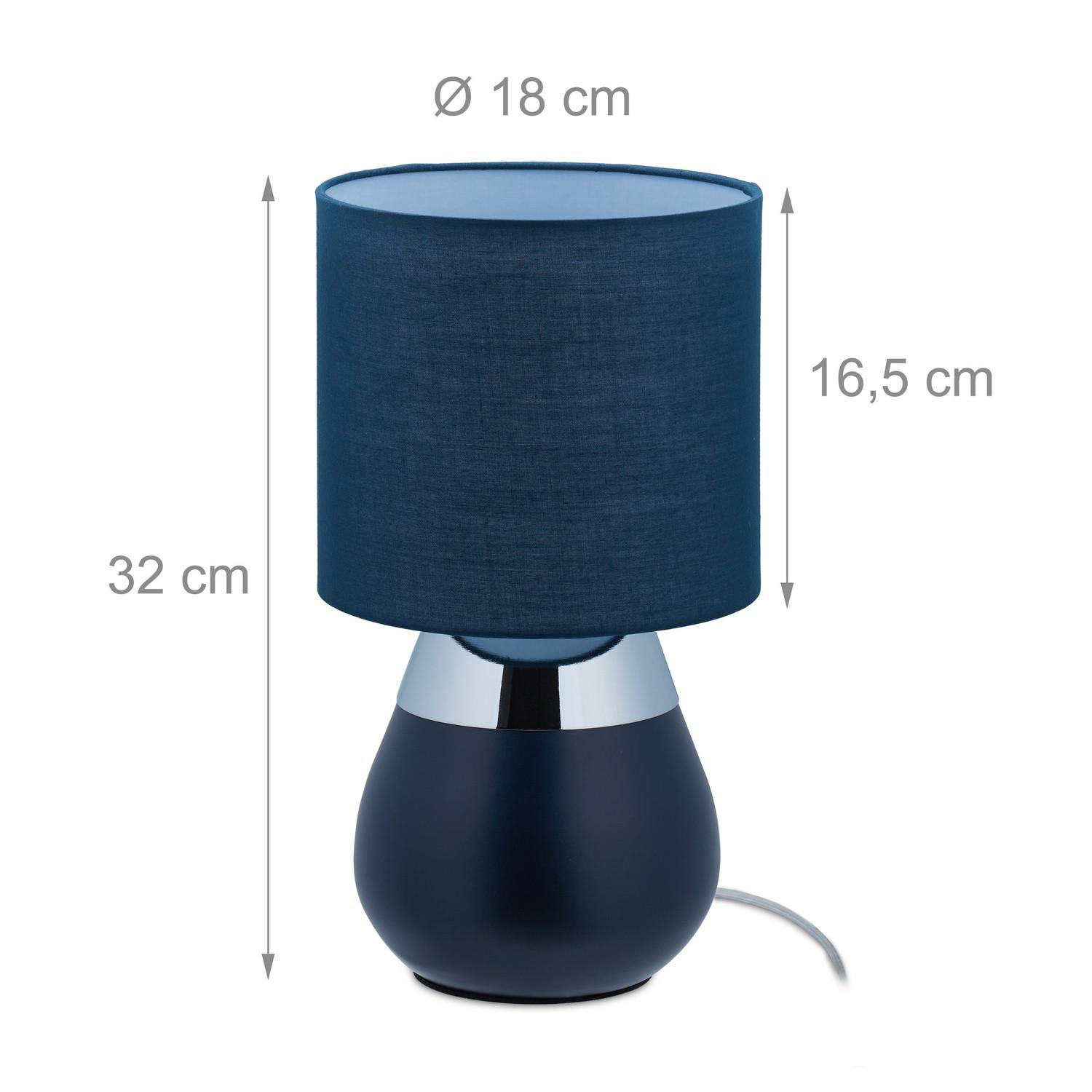 B2X Lampe de chevet avec fonction tactile bleu foncé  