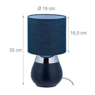 B2X Lampe de chevet avec fonction tactile bleu foncé  