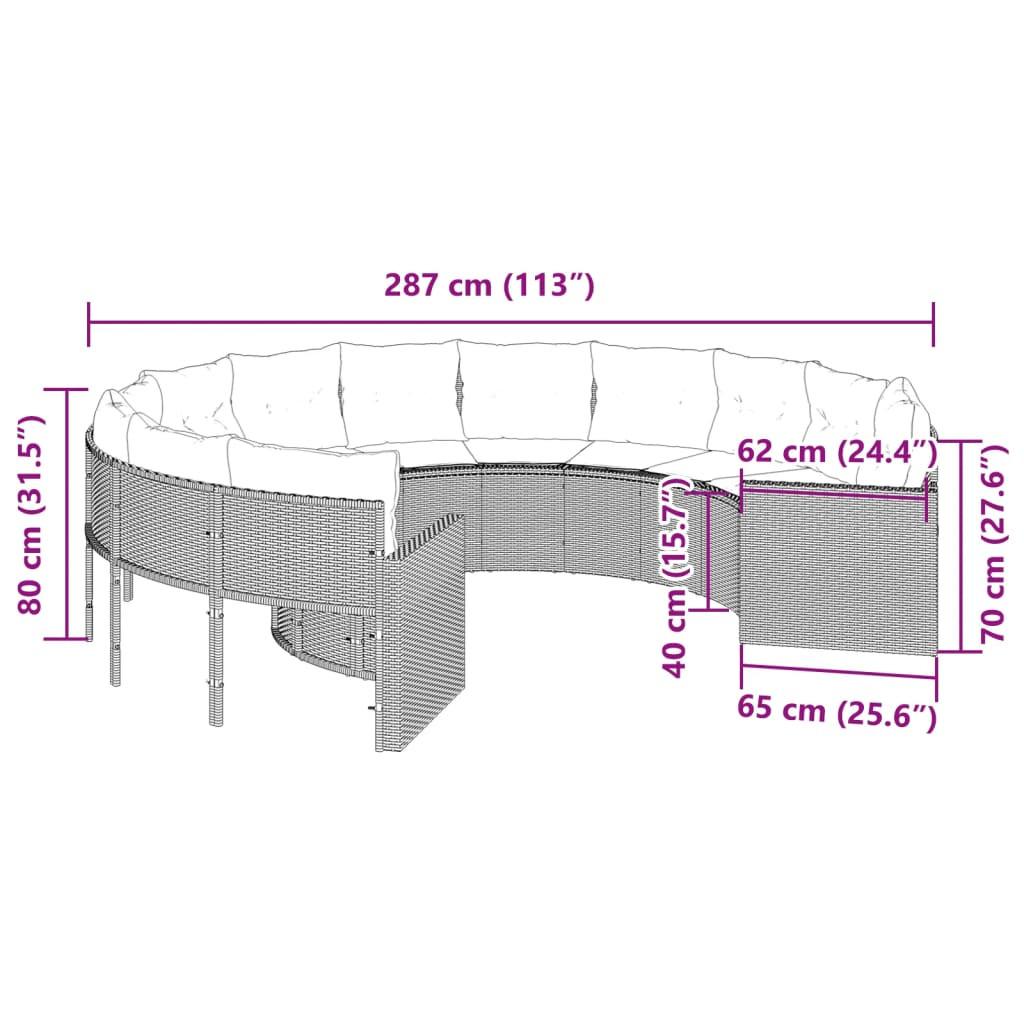 VidaXL Canapé de jardin rotin synthétique  