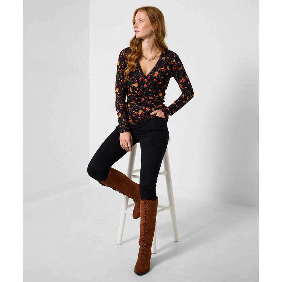 Joe Browns Top Incrociato Jersey Stampa Pettirosso  