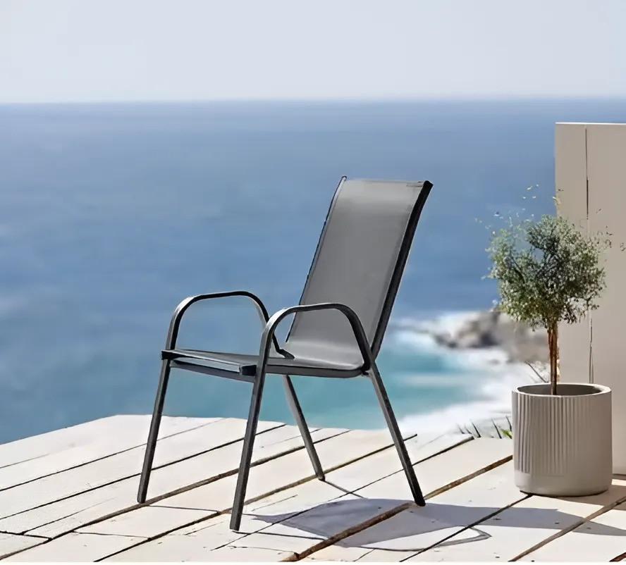 Northio Set di sedie da giardino per terrazzo, balcone, grigio  