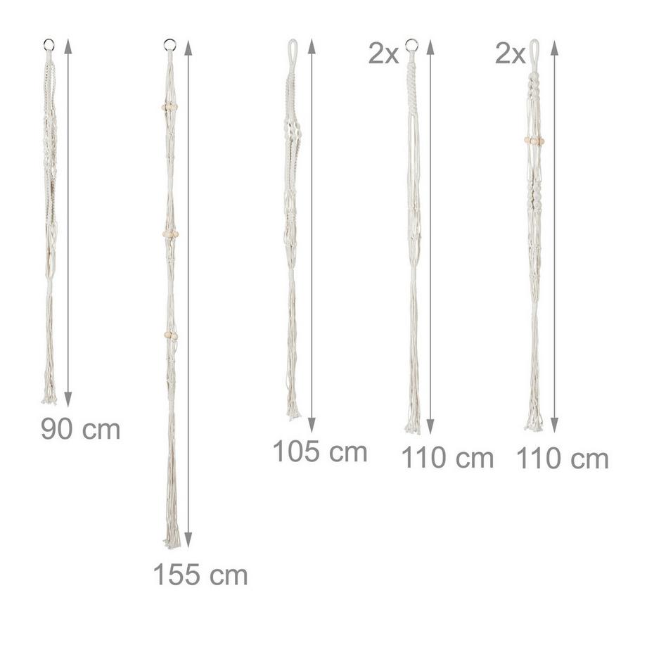 Northix Lot de 7 suspensions pour plantes en macramé  