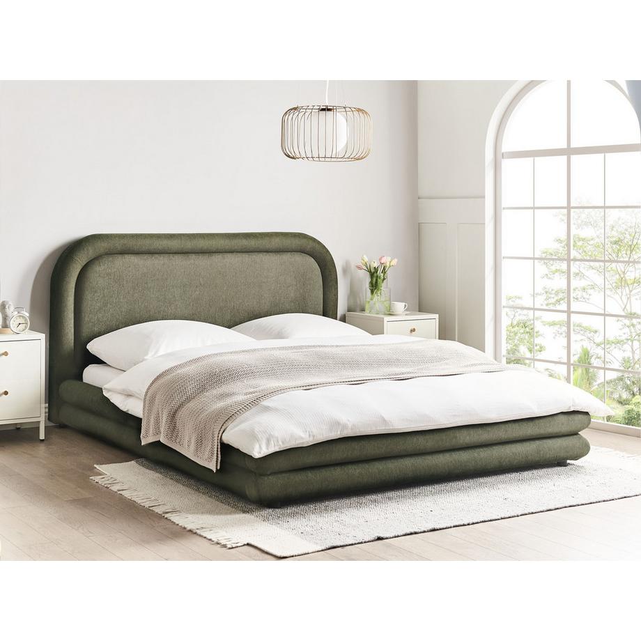 Beliani Wasserbett aus Kunstleinen Retro LAVARDENS  