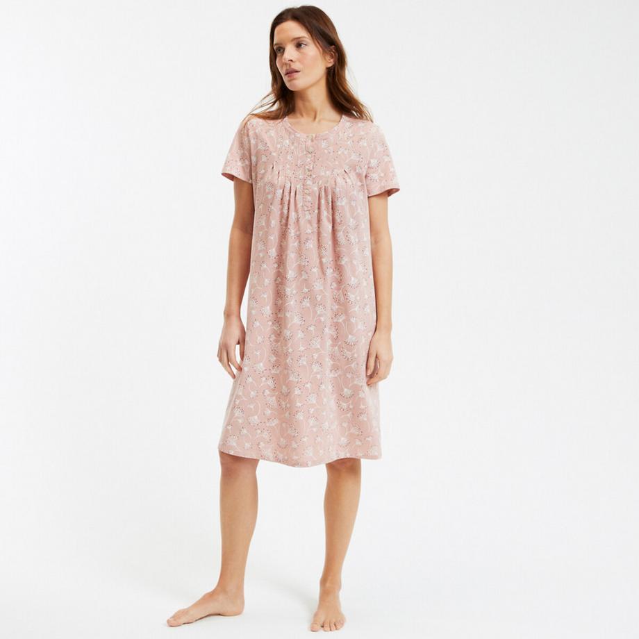 La Redoute Collections Kurzarm Nachthemd mit Blumendruck  