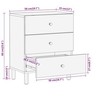 VidaXL Table de chevet bois d'acacia  