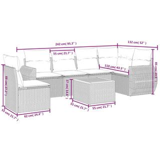 VidaXL set divano da giardino Polirattan  