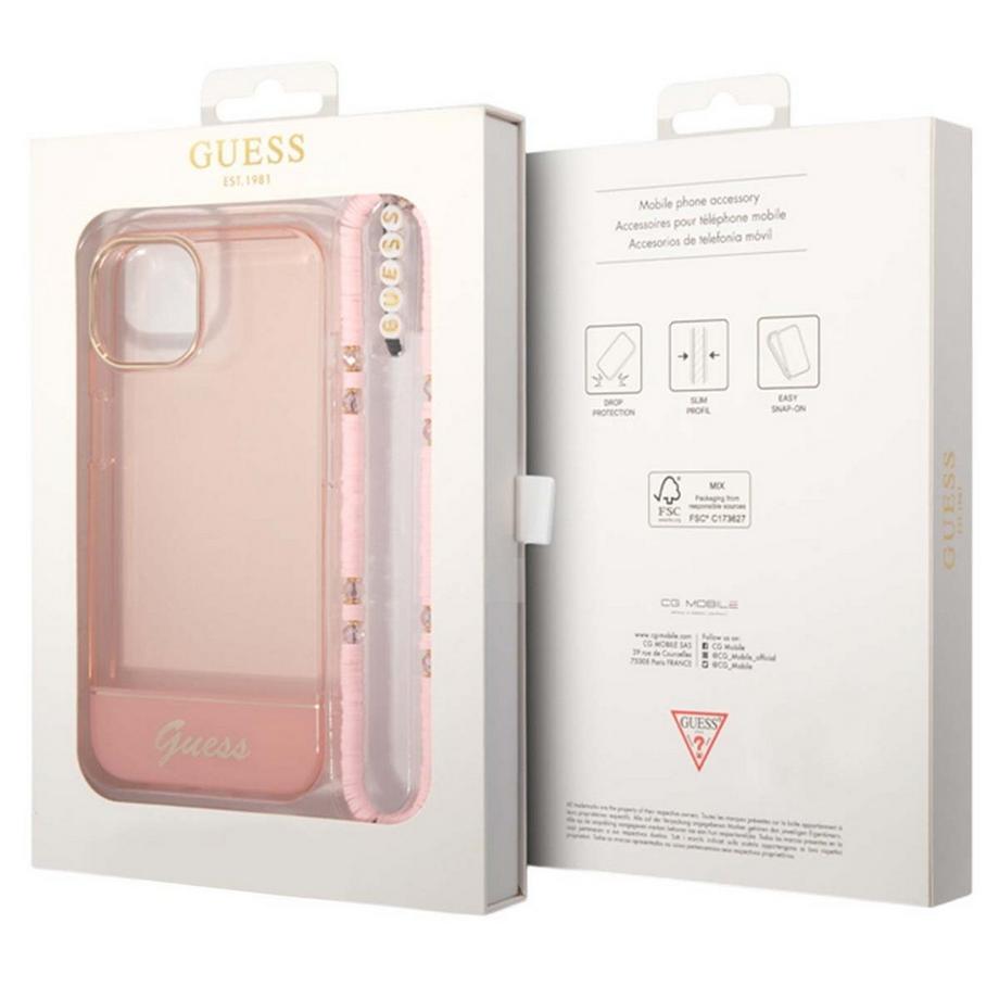 GUESS  Coque iPhone 14 Plus Colors Pearl Strap 