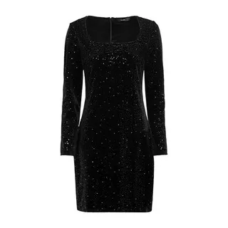HALLHUBER  Kurzes Samtkleid mit Paillettenstickerei 
